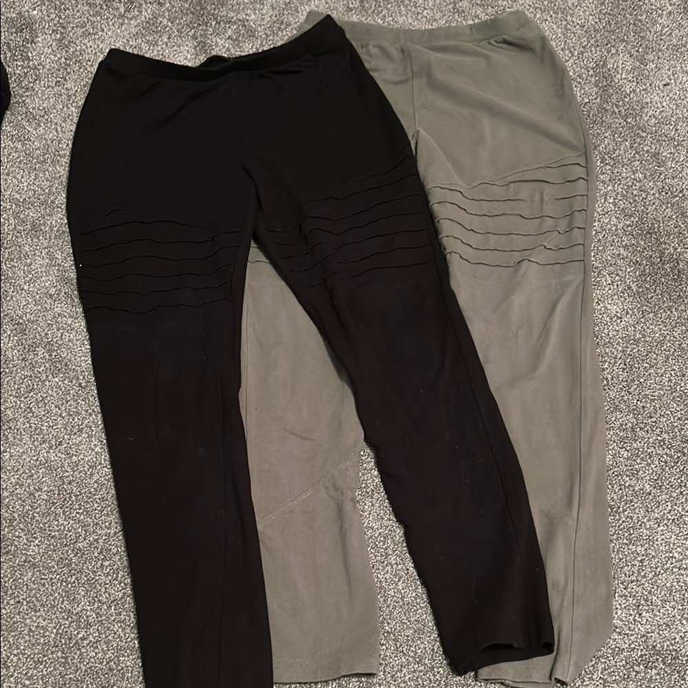 Girls Olive Green and Black Moto Leggings set